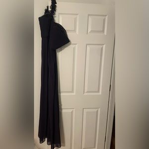 Novashe L size plum colored bridesmaid or formal long dress. One shoulder.